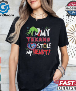 Grinch Hand My Houston Texans Stole My Heart Football 2024 T shirt