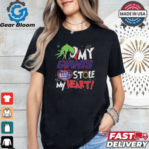 Grinch Hand My New York Giants Stole My Heart Football 2024 Shirt