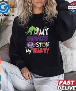 Grinch Hand My New York Giants Stole My Heart Football 2024 Shirt