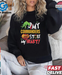 Grinch Hand My Washington Commanders Stole My Heart Football 2024 T shirt