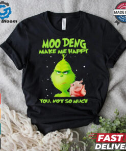 Grinch Moo Deng make me happy you not so much Christmas Shirt