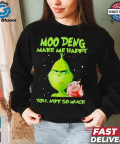 Grinch Moo Deng make me happy you not so much Christmas Shirt