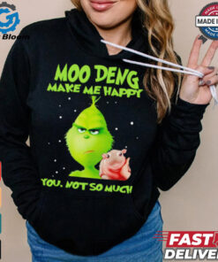 Grinch Moo Deng make me happy you not so much Christmas Shirt