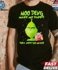 Grinch Moo Deng make me happy you not so much Christmas Shirt