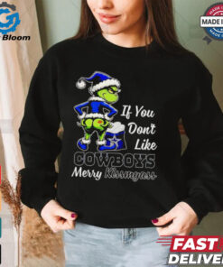 Grinch if you don’t like Cowboys merry kiss my ass Christmas shirt