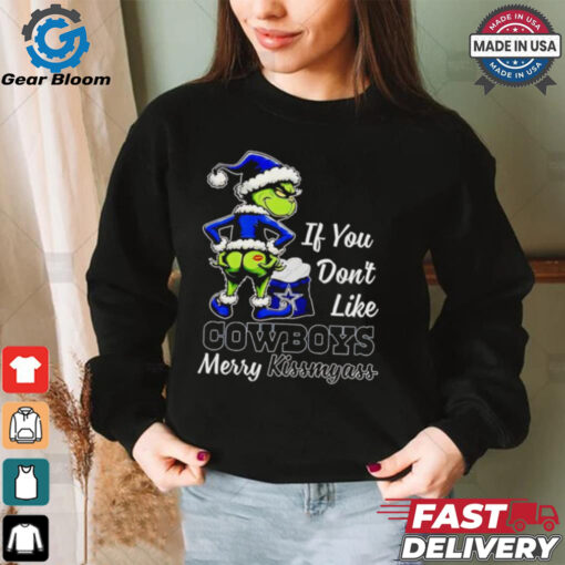 Grinch if you don’t like Cowboys merry kiss my ass Christmas shirt