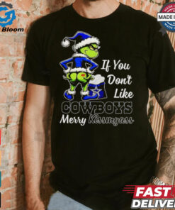 Grinch if you don’t like Cowboys merry kiss my ass Christmas shirt