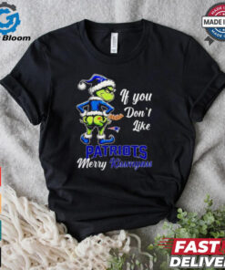 Grinch if you don’t like Patriots merry kiss my ass Christmas shirt