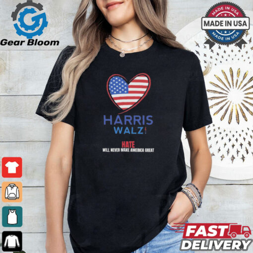 Harris Walz Shirt, USA LOVE, VOTE Blue Kamala Tim Shirt