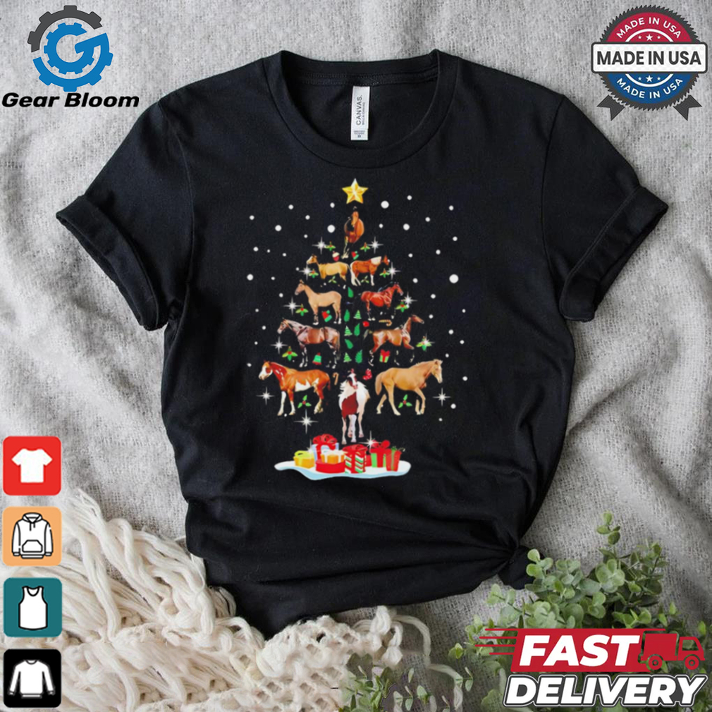 Horse tree Christmas Horses lovers shirt Horse tree Christmas Horses lovers shirt