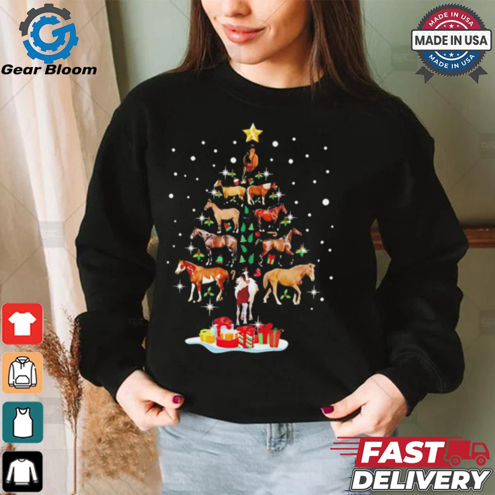 Horse tree Christmas Horses lovers shirt Horse tree Christmas Horses lovers shirt