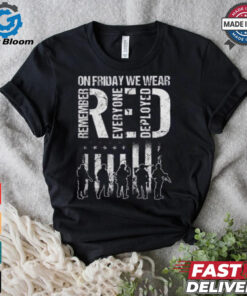 Hot On Friday We Wear Red American Flag Military Supportive T Shirt