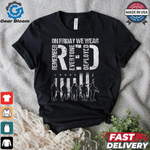 Hot On Friday We Wear Red American Flag Military Supportive T Shirt