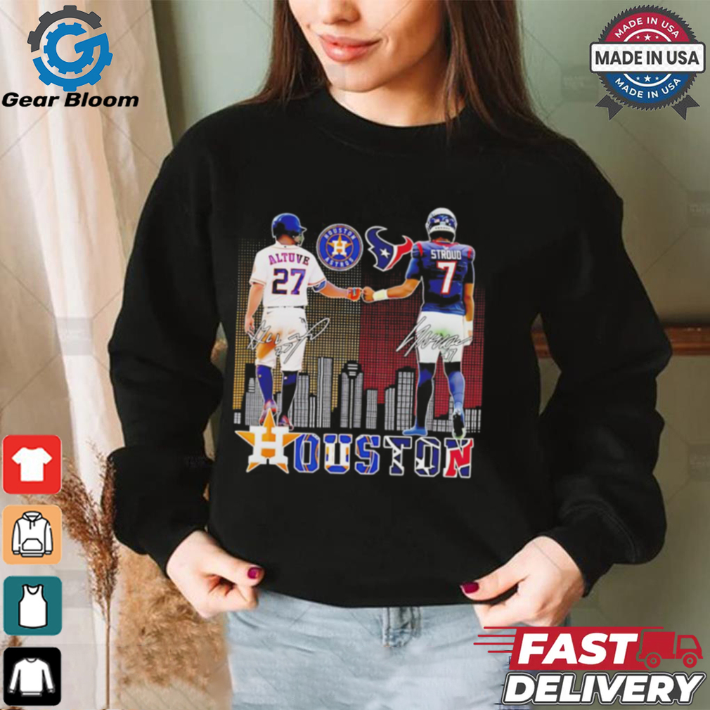 Houston skyline City Astros Jose Altuve x Texans C J Stroud shirt Houston skyline City Astros Jose Altuve x Texans C J Stroud shirt