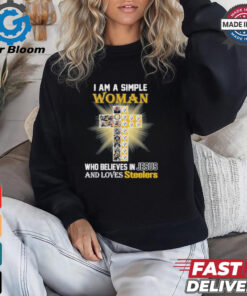 I Am A Simple Woman Who Believes In Jesus And Loves Steelers Logo Shirt