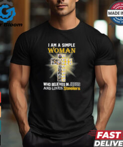 I Am A Simple Woman Who Believes In Jesus And Loves Steelers Logo Shirt