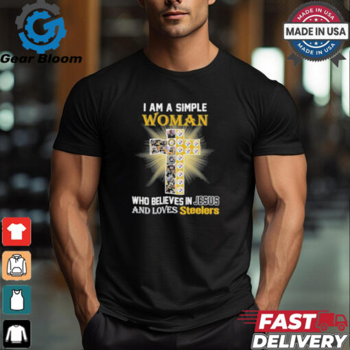 I Am A Simple Woman Who Believes In Jesus And Loves Steelers Logo Shirt