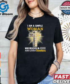 I Am A Simple Woman Who Believes In Jesus And Loves Steelers Logo Shirt