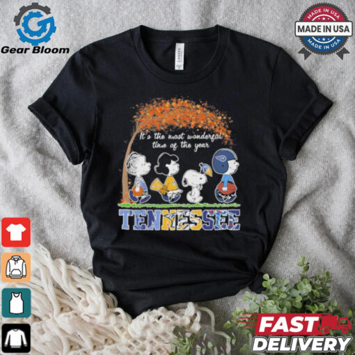 It’s The Most Wonderful Time Of The Year Peanuts Characters X Tennessee Sports Teams Shirt