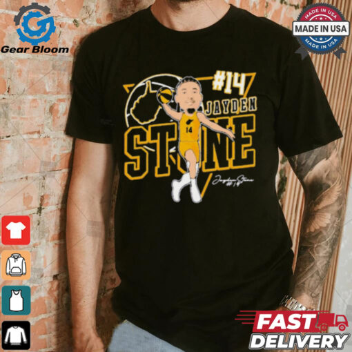 Jayden Stone 14 West Virginia Mountaineers basketball Caricature Signature t shirt