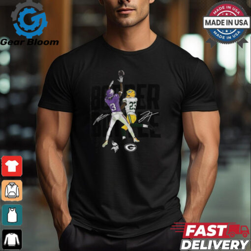 Jordan Addison & Jaire Alexander Charcoal Minnesota Vikings vs. Green Bay Packers Border Battle Player T Shirt