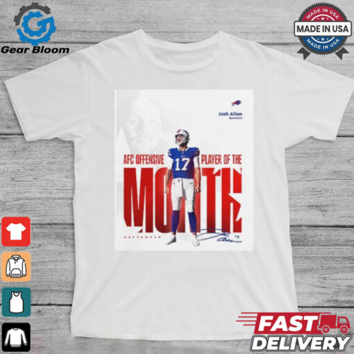 Josh Allen AFC offensive player of the month signature shirt