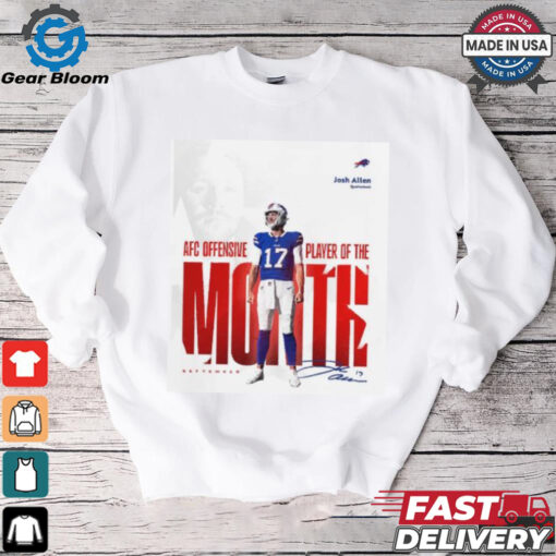 Josh Allen AFC offensive player of the month signature shirt