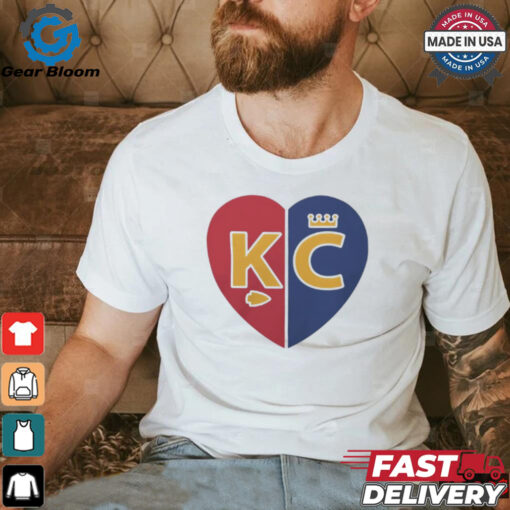 Kansas City Chiefs X Kansas City Royals split heart 2024 shirt