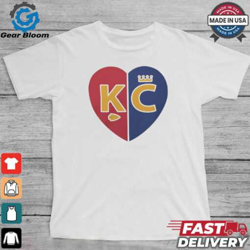 Kansas City Chiefs X Kansas City Royals split heart 2024 shirt