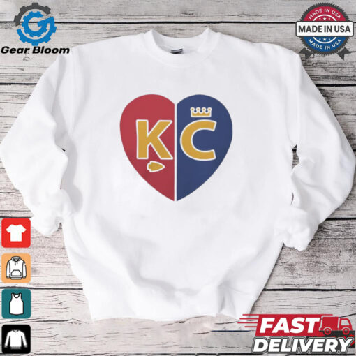 Kansas City Chiefs X Kansas City Royals split heart 2024 shirt