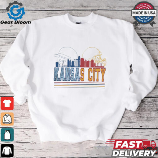 Kansas City Chiefs and Kansas City Royals skyline 2024 shirt