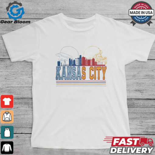 Kansas City Chiefs and Kansas City Royals skyline 2024 shirt