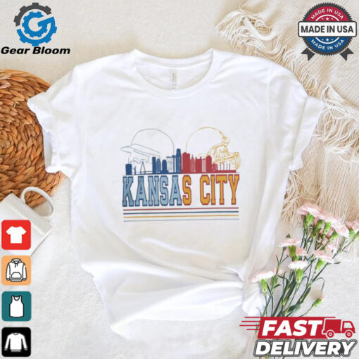 Kansas City Chiefs and Kansas City Royals skyline 2024 shirt