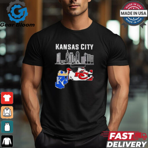 Kansas City Kansas City Royals Kansas City Chiefs City Maps 2024 Shirt