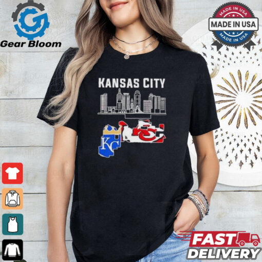 Kansas City Kansas City Royals Kansas City Chiefs City Maps 2024 Shirt