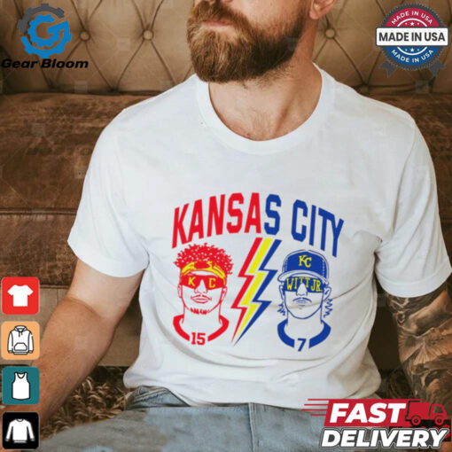 Kansas City Royals and Kansan City Chiefs football Patrick Mahomes vs Witt Jr. shirt