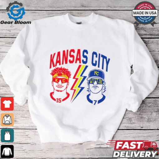 Kansas City Royals and Kansan City Chiefs football Patrick Mahomes vs Witt Jr. shirt