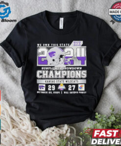 Kansas State Wildcats 2024 Sunflower Showdown Champions Victory Kansas Jayhawks 29 27 Final Score Shirt
