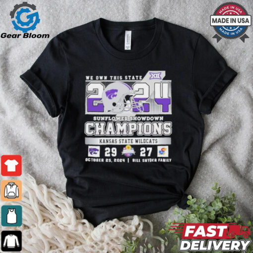 Kansas State Wildcats 2024 Sunflower Showdown Champions Victory Kansas Jayhawks 29 27 Final Score Shirt