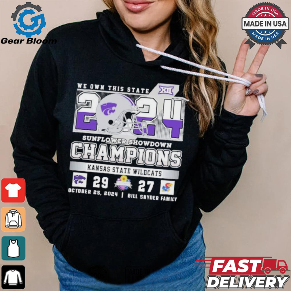 Kansas State Wildcats 2024 Sunflower Showdown Champions Victory Kansas Jayhawks 29 27 Final Score Shirt Kansas State Wildcats 2024 Sunflower Showdown Champions Victory Kansas Jayhawks 29 27 Final Score Shirt