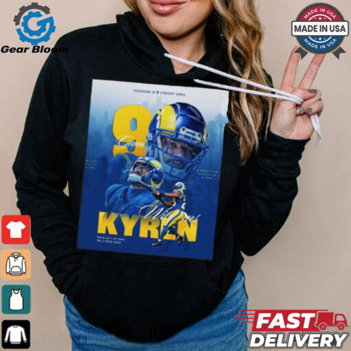 Kyren Williams Los Angeles Rams Touchdown In 9 Straight Games Shirt