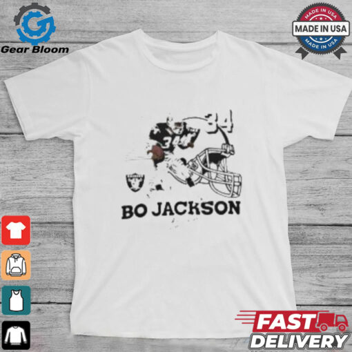 Las Vegas Raiders Bo Jackson #34 born to run signatures shirt