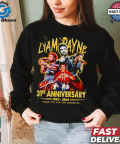 Liam Payne 31st Anniversary 1993 2024 signature thank you for the memories shirt