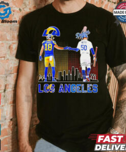 Los Angeles Chargers and Los Angeles Dodgers city skyline shirt