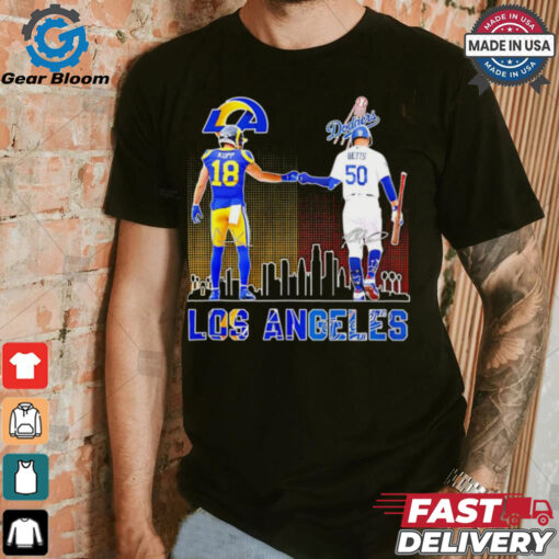 Los Angeles Chargers and Los Angeles Dodgers city skyline shirt