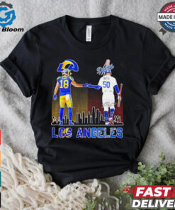 Los Angeles Chargers and Los Angeles Dodgers city skyline shirt