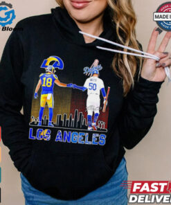 Los Angeles Chargers and Los Angeles Dodgers city skyline shirt