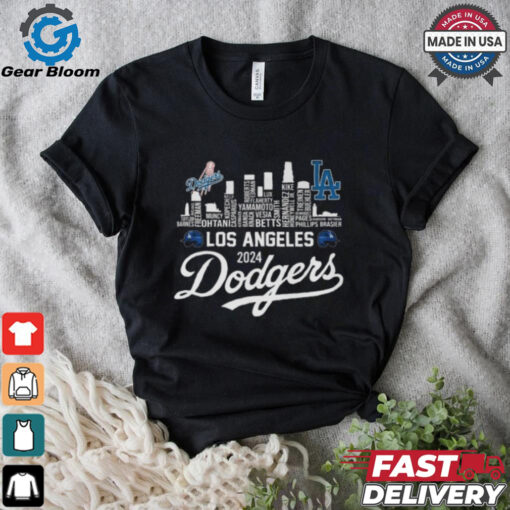 Los Angeles Dodgers 2024 Champions Skyline Of LA City T Shirt