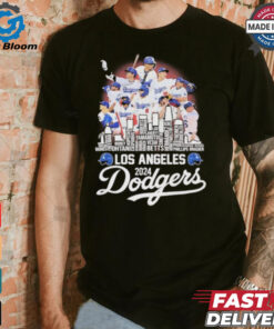 Los Angeles Dodgers 2024 National League Champions city skyline players names shirt