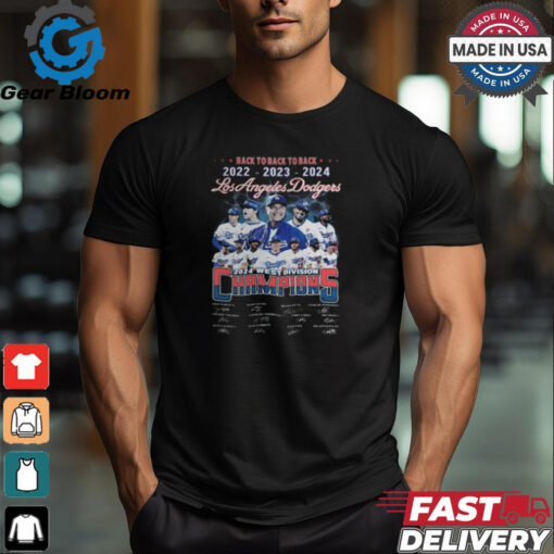 Los Angeles Dodgers 2024 West Division Champs Back To Back To Back T Shirt